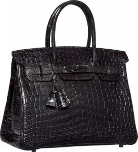 Hermes Limited Edition 30cm Matte So Black Nilo Crocodile Birkin Bag with PVD Hardware