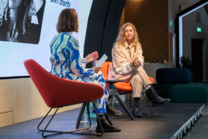 The Mills Fabrica in London during a sustainable fashion panel presentation.
